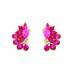 Oorclips Roze en heldere strass steentjes