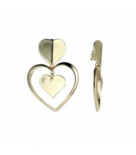 Goudkleurige Oorclips met Hartvormige Hanger van Belle Miss