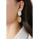 Oorclips Goudkleurig met wit detail Elegante sieraden