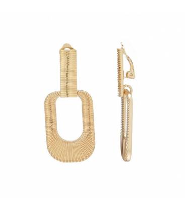 Oorclips Streeppatroon design Goudkleurig