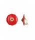 Oorclips rood met een goudkleurig detail en steentje in het midden