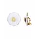 Oorclips | Witte oorclips met goudkleurig detail | Oorclips met steentje