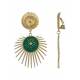 Oorclips | Groene zonnemotief in goudkleur | Statement oorclips