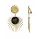 Oorclips | Zwart zonnemotief in goudkleur | Luxe fashion oorclips