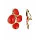 Oorclips | Rode oorklemmen | Mode accessoires goudkleurig