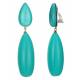 Turquoise oorclips van hars