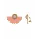 Oorclips | Roze oorclips met waaier hanger | Elegante oorclips met gouden accenten