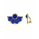 Oorclips | Blauwe waaier oorclips | Elegante clip oorbellen