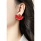 Oorclips | Blauwe waaier oorclips | Elegante clip oorbellen