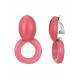Oorclips | Roze oorclips met ronde hars hangers | Elegante oorclips met gouden accenten