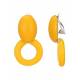 Gele oorclips met een ronde hanger