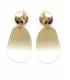 Beige oorclips met subtiele kleurverloop hanger