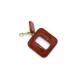 Oorclips | Roestbruine vierkante oorclips | Trendy clip-on oorbellen