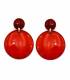 Oorclips rood met een transparante hanger