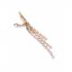 Oorclips | Goudkleurige oorclips met zirconia strengen | Glamoureuze oorbellen zonder gaatjes