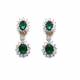 Groene oorclips met heldere strass steentjes rand