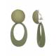 Oorclips | Mosgroene oorclips met ovale hanger | Stijlvolle oorclips voor elke gelegenheid