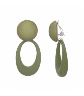 Oorclips | Mosgroene oorclips met ovale hanger | Stijlvolle oorclips voor elke gelegenheid