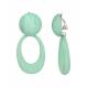 Oorclips | Lichtgroene oorclips met ovale hanger | Stijlvolle oorclips voor elke gelegenheid