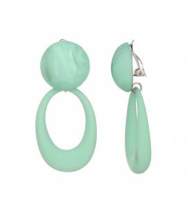 Oorclips | Lichtgroene oorclips met ovale hanger | Stijlvolle oorclips voor elke gelegenheid