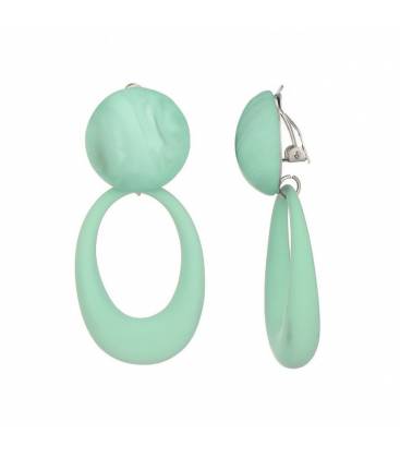 Oorclips | Lichtgroene oorclips met ovale hanger | Stijlvolle oorclips voor elke gelegenheid