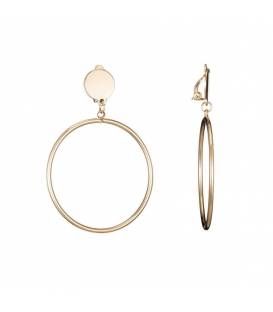 Oorclips | Goudkleurige oorclips met ovale hanger | Stijlvolle oorclips voor elke gelegenheid