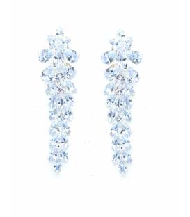 Oorclips | Zilverkleurige oorclips met zirconia | Elegante clip oorbellen