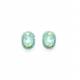 Oorclips Met zeegroene strass rand en helder groene steen