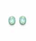 Oorclips Met zeegroene strass rand en helder groene steen