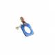 Oorclips | Blauwe oorclips met roze en oranje glas steentje | Trendy fashion accessoires