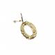 Oorclips | Goudkleurige oorclip donker strass steentje