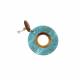 Oorclips | Turquoise met bruine rand clip oorbel