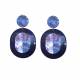 Paars gekleurde oorclips met een donker blauw rand
