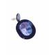 Oorclips | Paarse met donkerblauwe rand clip oorbel