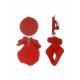 Oorclips rood met mooie hangertjes