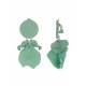Turquoise oorclips met mooie hangertjes