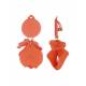 Oorclips oranje met mooie hangertjes