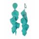 Turquoise oorclips met speelse hangertjes