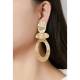 Oorclips | Goudkleurig geborsteld motief | Fashion accessoires