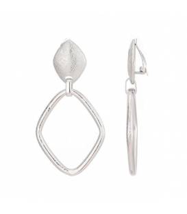 Zilverkleurige oorclips | Geribbeld metaal oorclip | Fashion accessoires