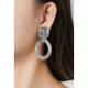Oorclips | Goudkleurige oorclips met geborsteld motief | Elegante sieraden