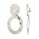 Oorclips zilverkleurige met een ovale hanger