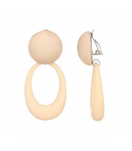 Oorclips | Beige hars oorclips | Comfortabele clip-on oorbellen