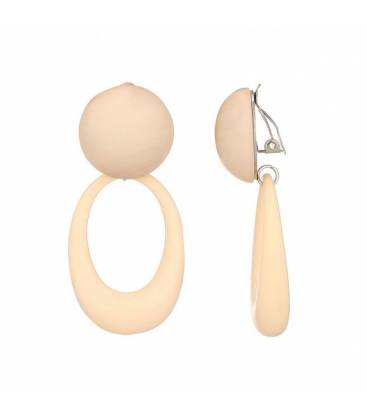 Oorclips | Beige hars oorclips | Comfortabele clip-on oorbellen