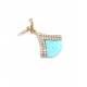 Oorclips | Goudkleurige oorclips met blauw accent | Elegante oorclips met strass