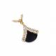 Oorclips | Goudkleurige oorclips met zwarte inleg | Elegante oorclips met strass