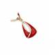 Oorclips | Roodkleurige oorclips met strassrand | Elegante oorclips met strass