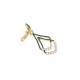 Groene oorclips | Modeaccessoire | Dubbele hanger strass steentjes