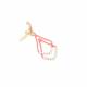 Oorclips | Roze dubbele hanger | Strass steentjes
