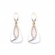 Oorclips wit met een heldere strass stenen rand in het midden